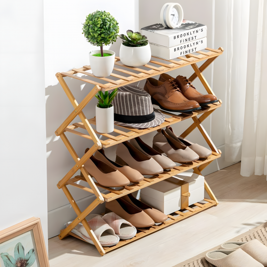 Wooden Shoes Rack 4 Layers
